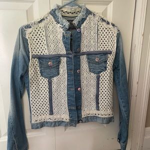 Unique jean jacket, ladies, small
